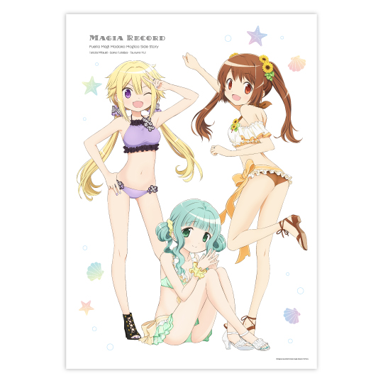 マギアレコード 由比鶴乃&深月フェリシア&二葉さな 水着ver